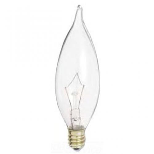 (OBSOLETE)40 WATT CA9 1/2 INCANDESCENT CLEAR 1500 AVERAGE RATED HOURS 370 LUMENS CANDELABRA BASE 120 VOLTS
